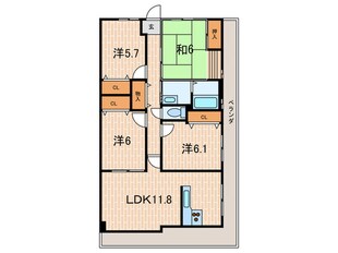 白鷹夙川マンションの物件間取画像